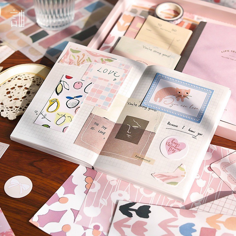 

155pcsJournal Kit Set Gift Box / Paket Set Agenda / Notebook lucu/diary lucu / Buku Tulis Catatan