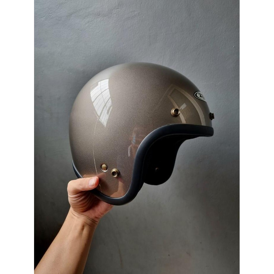 ZEUS ZS 385C DARK SILVER RETRO HELMET