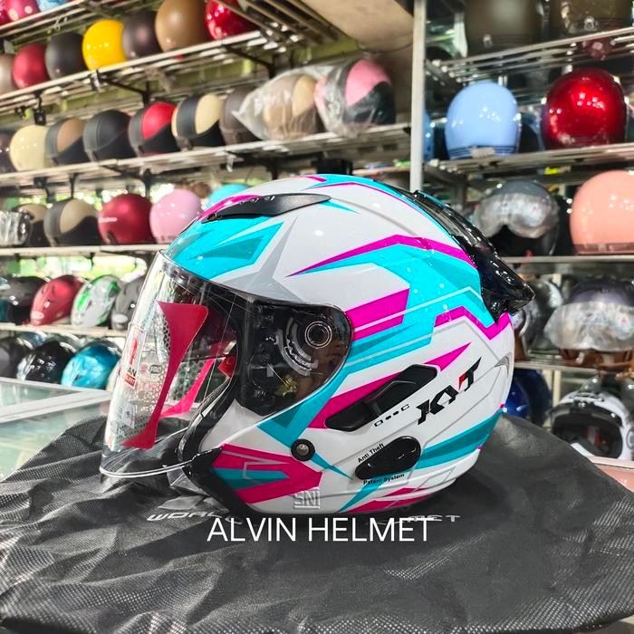 Helm KYT Galaxy Slide Flat R motif Waves White/ Blue original