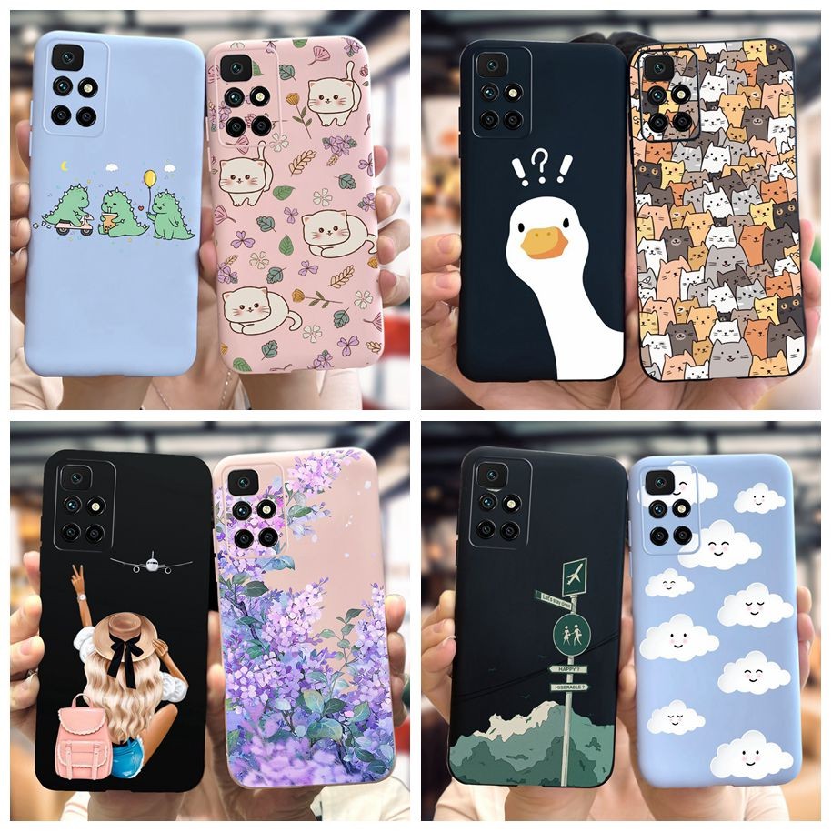 For Funda Xiaomi Redmi 10 2022 Case Cute Duck Cat Candy Painted Silicon Cover For Xiomi Redmi 10