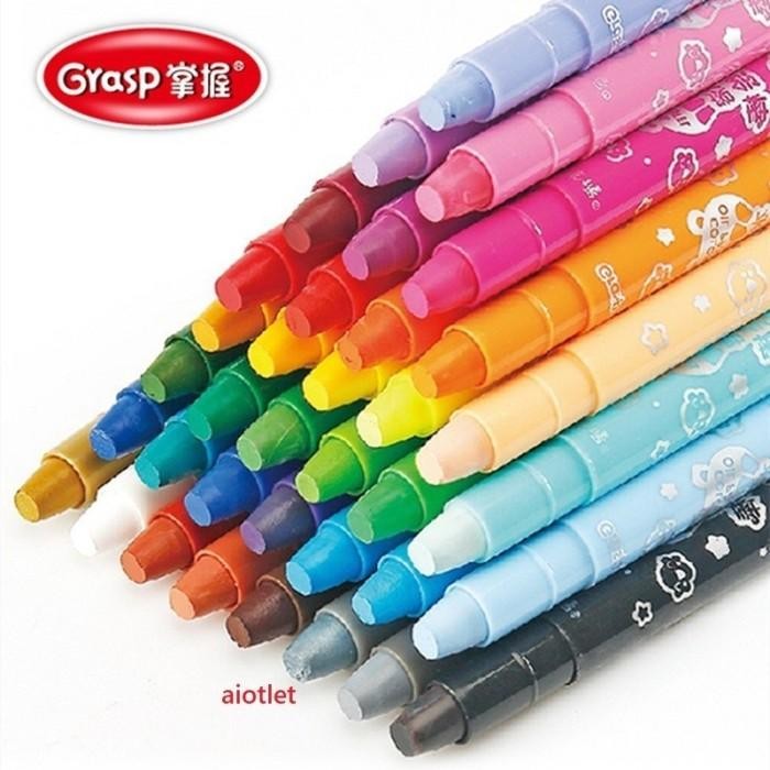 

24/48Pcs Crayon Non Toxic Washable Crayon Lembut Crayon Premium Crayon Grasp 48 Mata Sedang Kerayon