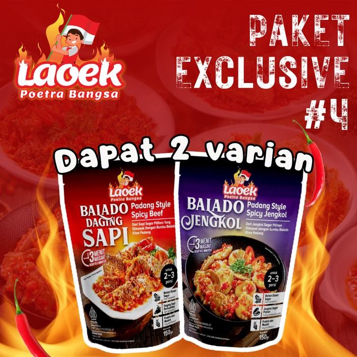 

Paket Exclusive #4 Balado Daging Sapi/Balado Jengkol / MAKANAN KALENG / Frozen Food / Masakan Pedas
