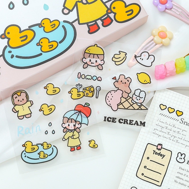 

diy project sticker set box multi surface cute stickers korea style pte stickers pvc tempelan diy