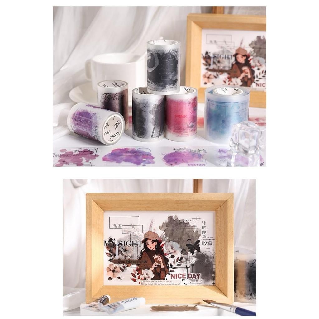 

Washi Tape 60mmx2m Seri Bunga Romantis (Kiss-Cut) Sticker Aesthetic Dekorasi Journal Vintage Retro