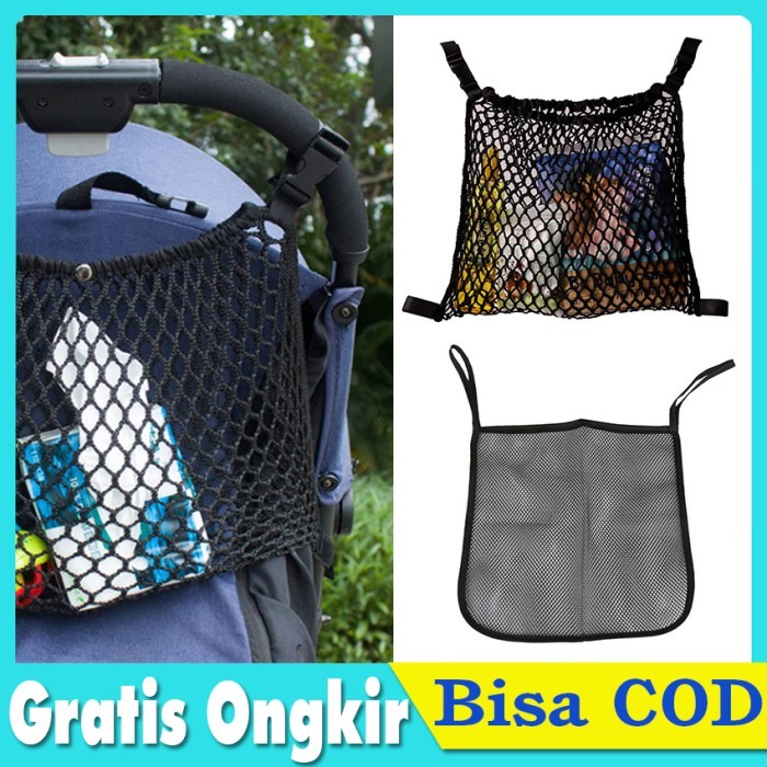 Tas Jaring Gantung Stroller Bayi Organizer Bag Storage Pouch