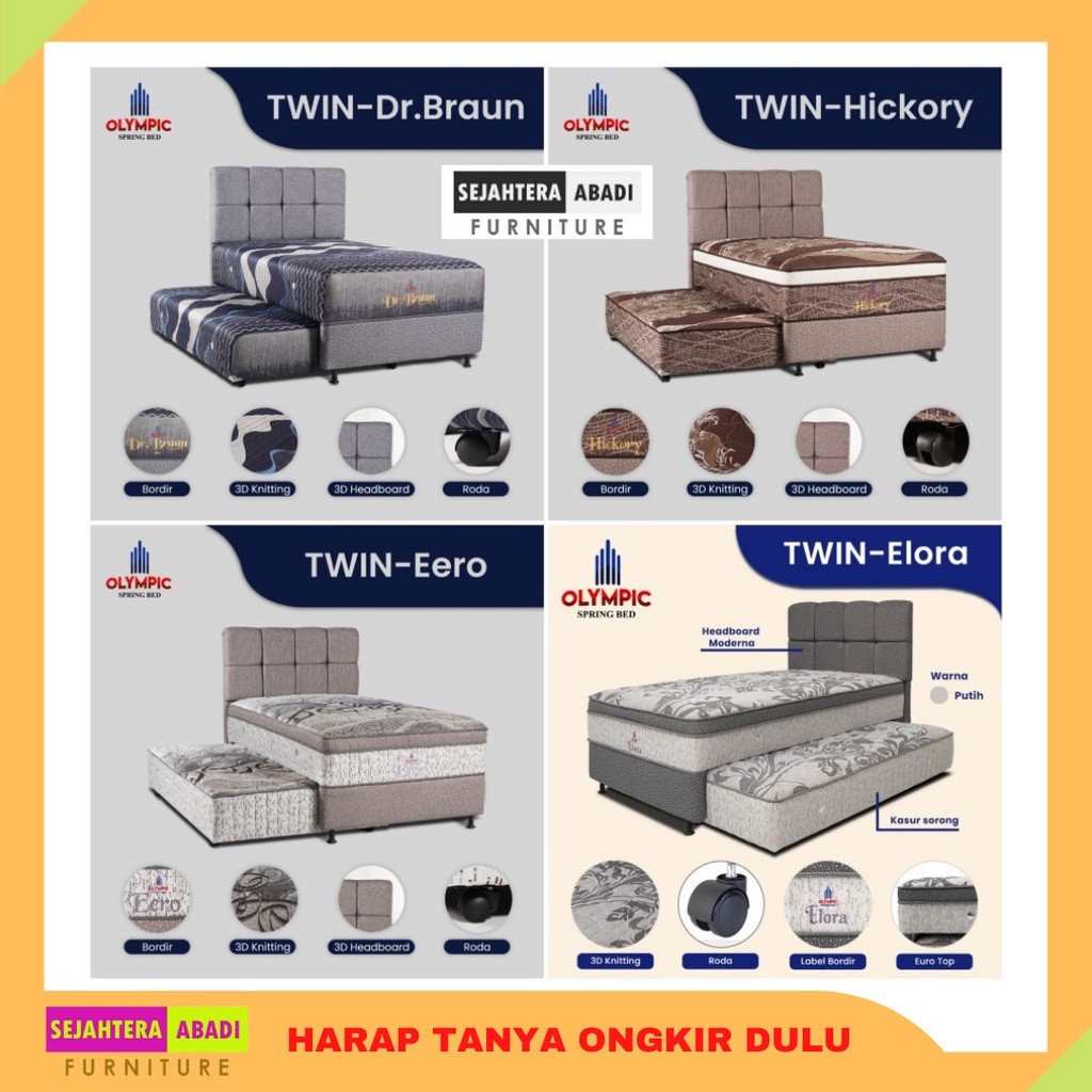 Bombardilomedis Olympic Springbed, 2In1 Twin Springbed Sorong Silver Series Premium Series Spring