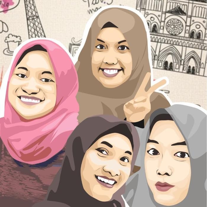 Karikatur Wajah A3 + Pigura #Gratisongkir