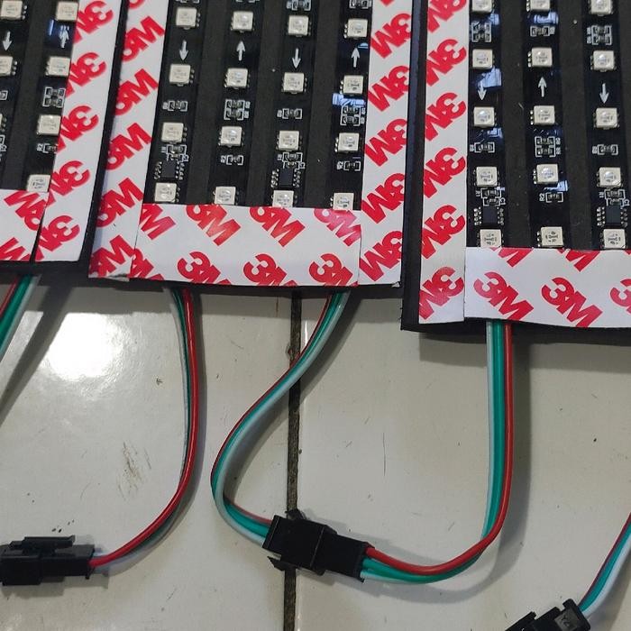 Lampu Led Strip Variasi Hiasan Kaca Mobil Wave Kolaborasi 3 Tumpuk 24 Volt Bus Car Kabel