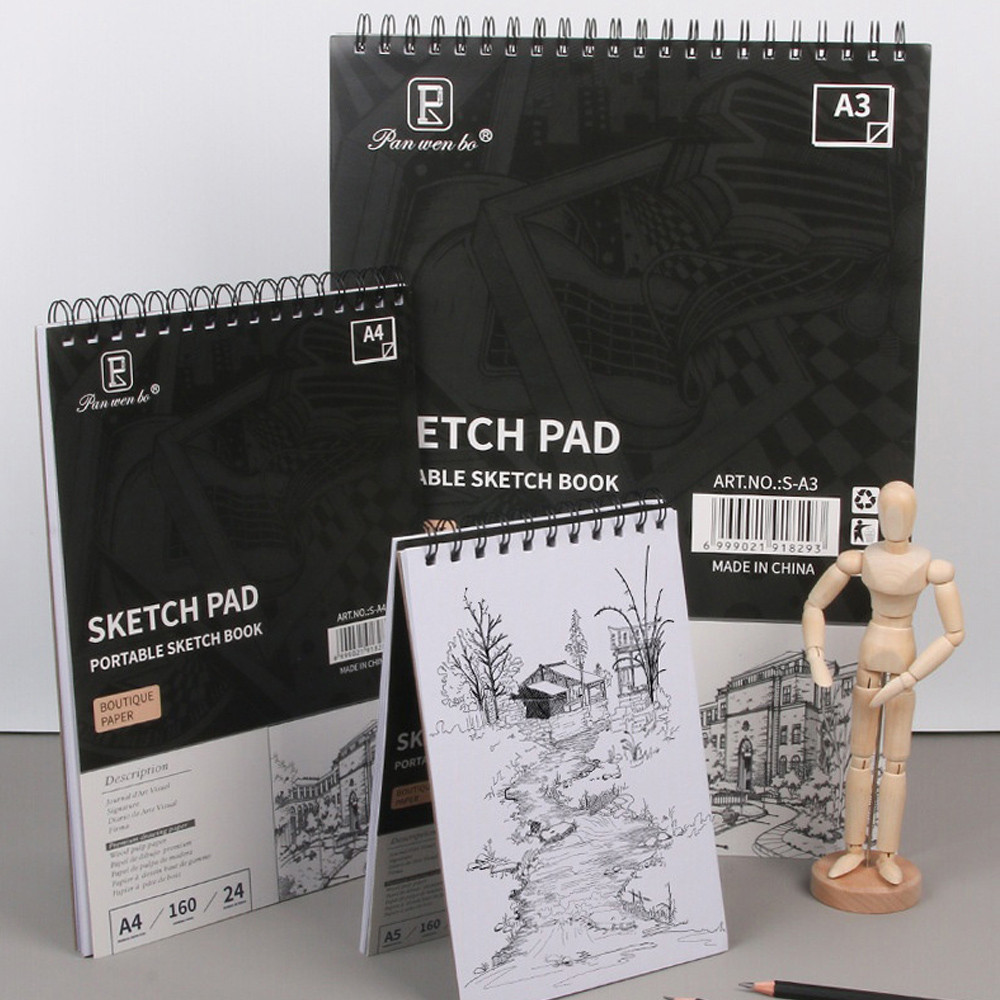 

Professional Sketchbook A3/A4/A5 24 Sheets Drawing Pad 160Gsm Acid-Free Paper Ideal For Dry Media