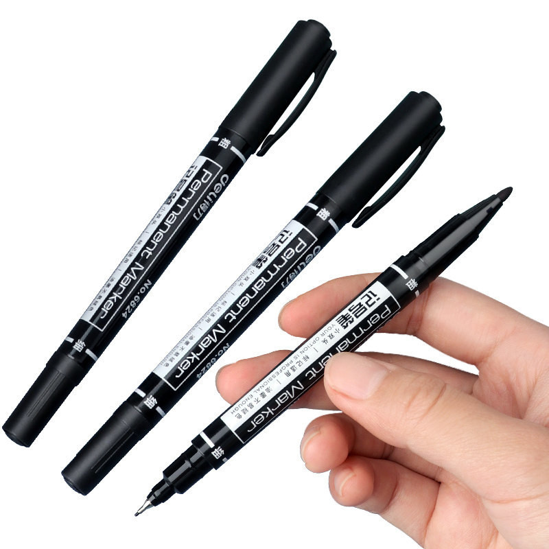 

10Pcs 0.5Mm-1Mm Paint Marker Double Headed Permanent Marker Graffiti Metalic Marker Pens Black Pen
