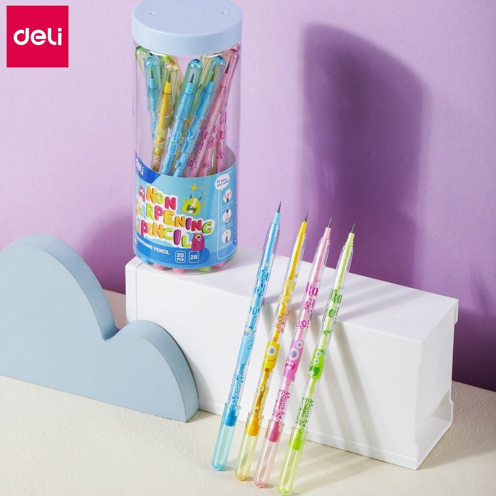 

Deli 20Pcs Graphite Pencil 2B Replaceable Refil Carton Sketch Painting Tool For Kid School Office