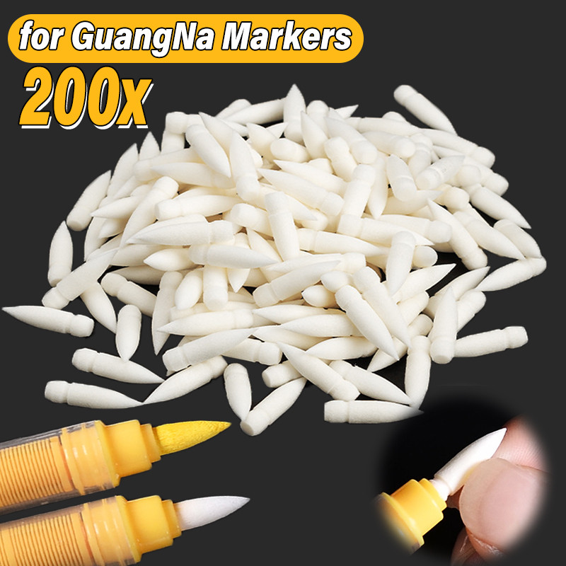

5-200Pcs Guangna Replacement Cores Dual Brush Markers Pens Fabric Rock Drawing Pen Stone Ceramic