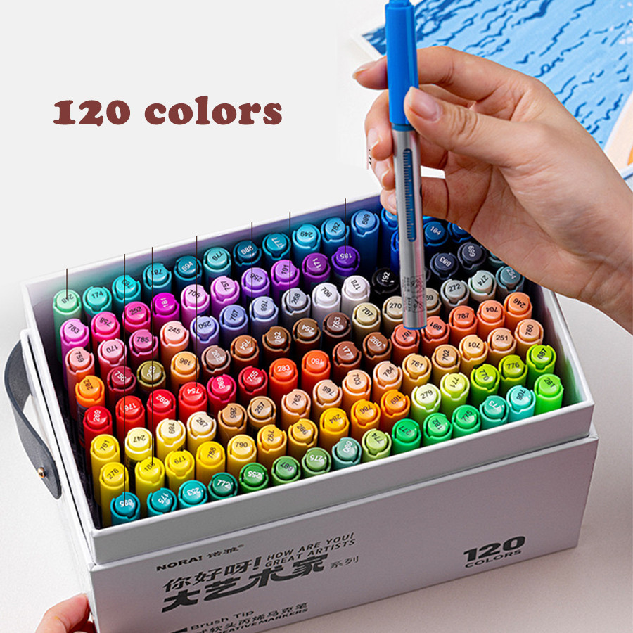 

120-Color Direct-Hydraulic Acrylic Marker Pen, Gift Box Soft Pen Tip, Diy Hand-Drawn Graffiti Pen,