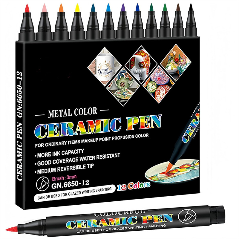 

Underglaze For Ceramics Pens 12/24 Colors Permanent Marke Porcelain Paint Brush Pen For Decorating