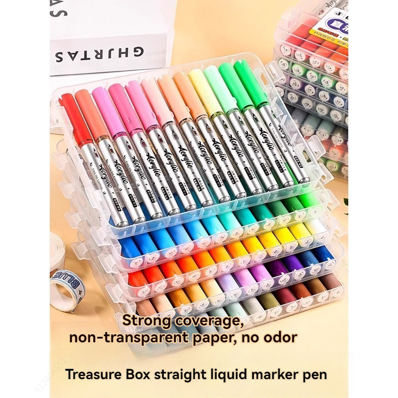 

84 Colors High Quality Acrylic Markers Pen, Waterproof Brush Tip Acrylic Pen, Art Supplies For