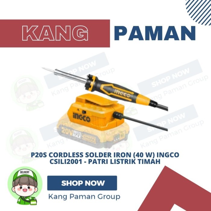 TERLARIS P20S Cordless Solder Iron (40 W) INGCO CSILI2001 - Patri Listrik Timah