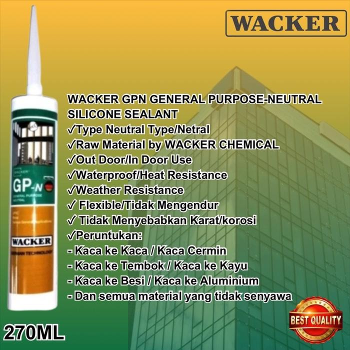 WACKER GPN/Lem Kaca Silicone Sealant Wacker GPN - Harga 1BOX/25botol