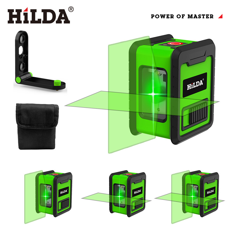 HILDA Laser Level Meter 2-Lines Cross Green Level Laser Horizontal &