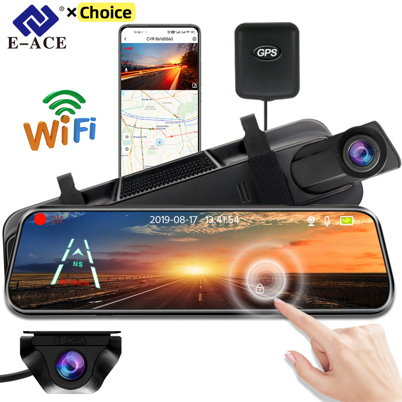 BEST SELLER Dash Cam Touch GPS WIFI 24h Night Vision 10 Inch 2.5K+1080P Rearview Mirror Sony Rear Ca