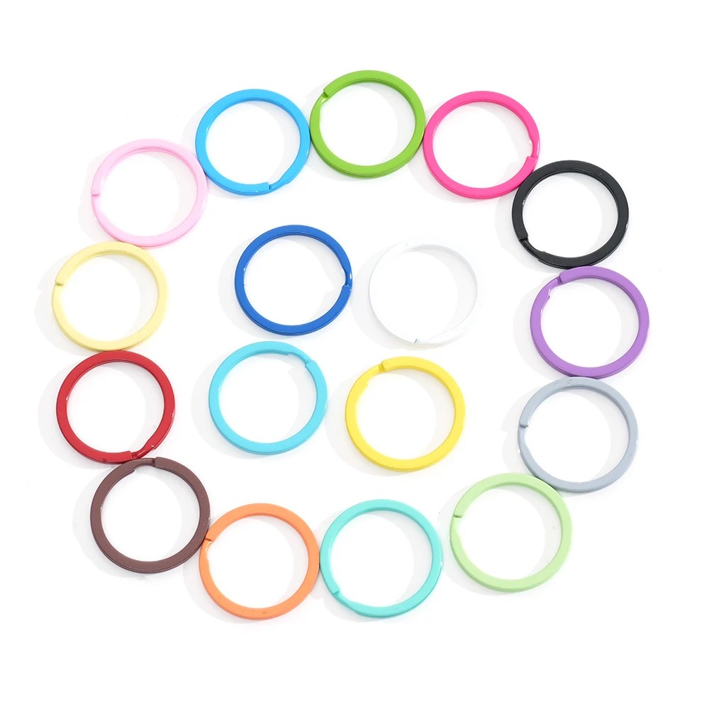 

5Pcs 30Mm Keyrings Round Flat Line Key Holder Rings Split Rings For Diy Keychain Clasps Jewelry