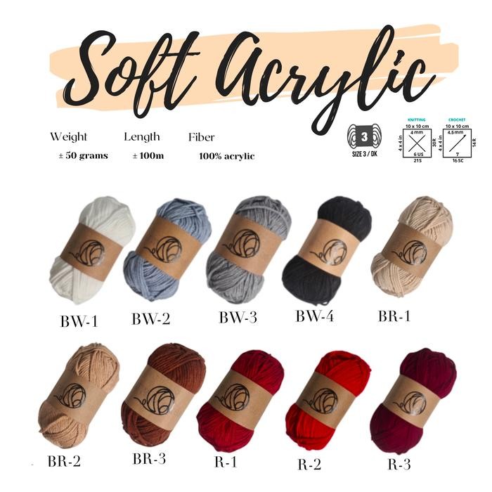 

Benang Rajut Soft Acrylic (5ply) part 1