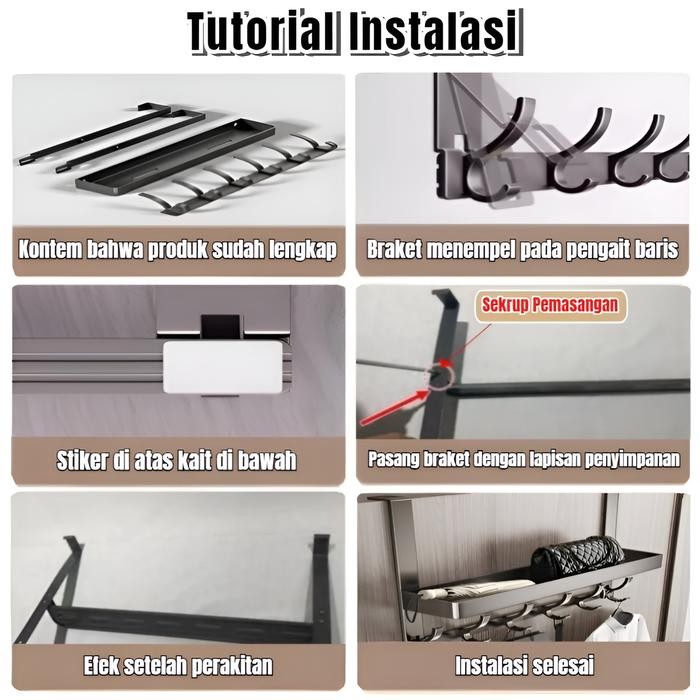 GANTUNGAN BAJU PINTU GANTUNGAN BAJU TANPA BOR DINDING KAMAR MANDI KAMAR TIDUR PINTU BELAKANG