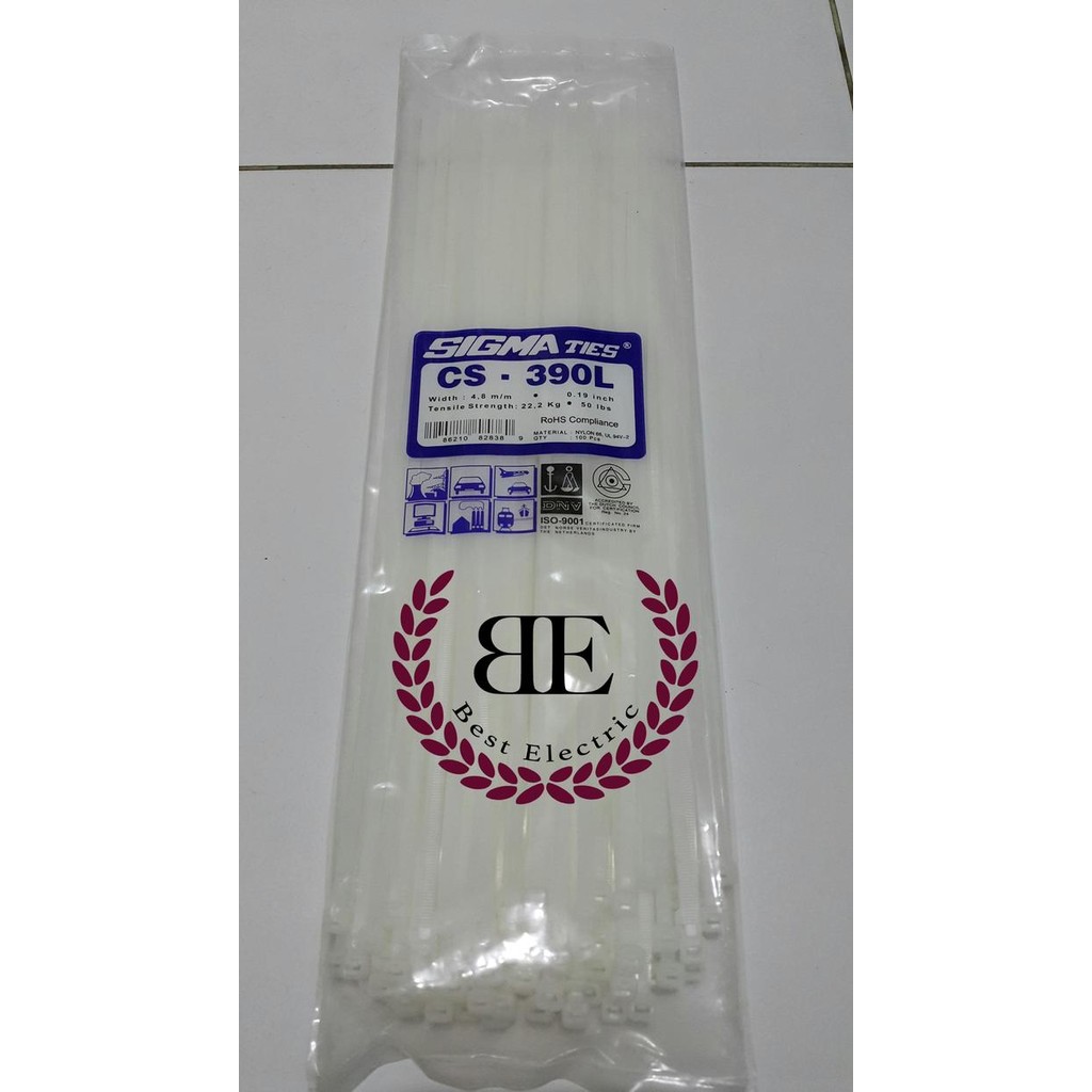 

PROMO! Kabel Ties / Kabel Tis / Cable Tie CS 390 L Putih 40 cm SIGMA CS390L
