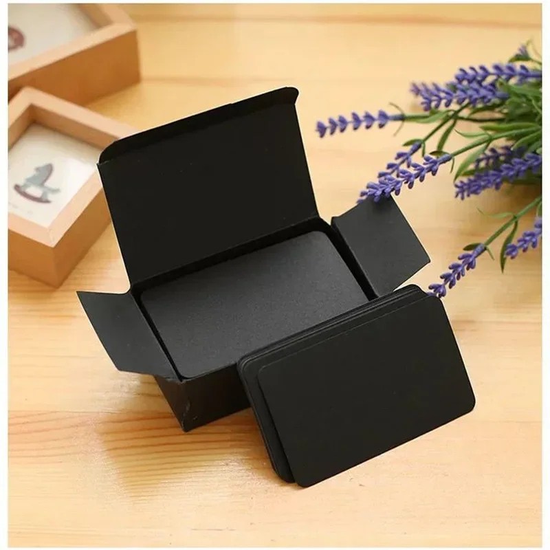 

100Pcs/Box Kraft Paper Card Color Blank Business Card Message Thank You Cards Writing Cards Label