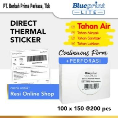 

SobatSaga Direct Thermal Sticker Label Resi BLUEPRINT Lite 100x150 mm 200Pcs CF