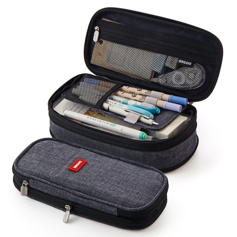 

Solid Pencil Case High Capacity Stationery Pen Holder Bag School Student Glue Ruler Eraser Box Gift