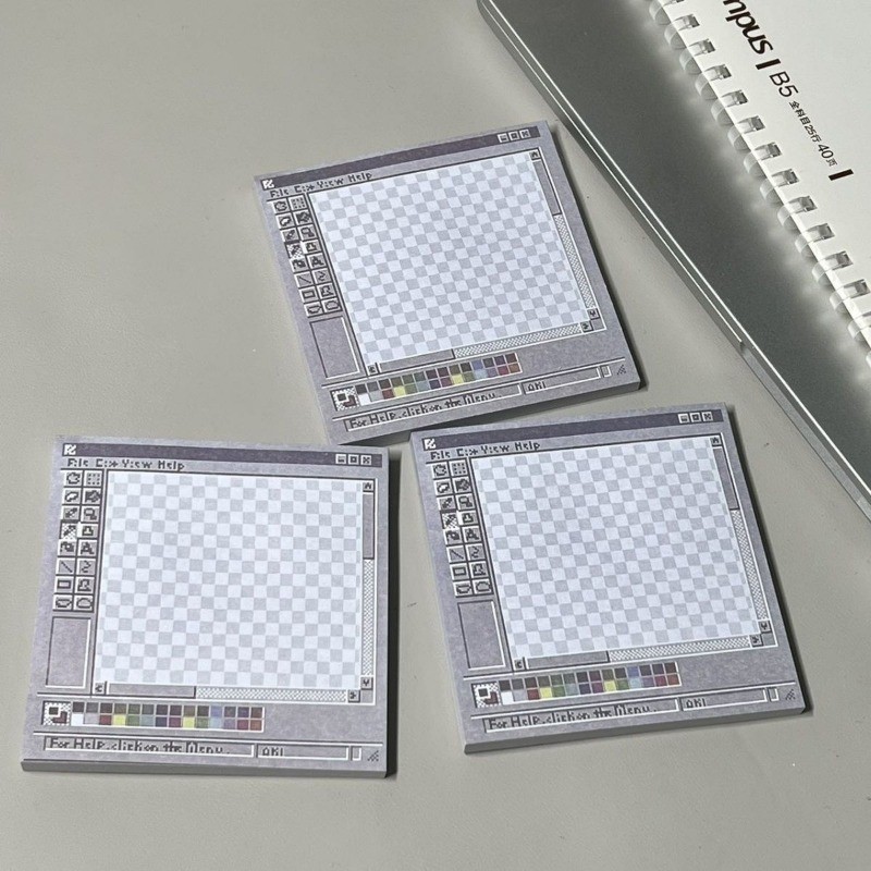 

Retro Computer Drawing Board Shape Sticky Memo Pad Aesthetic Square Notepad Memo Pad Paper For