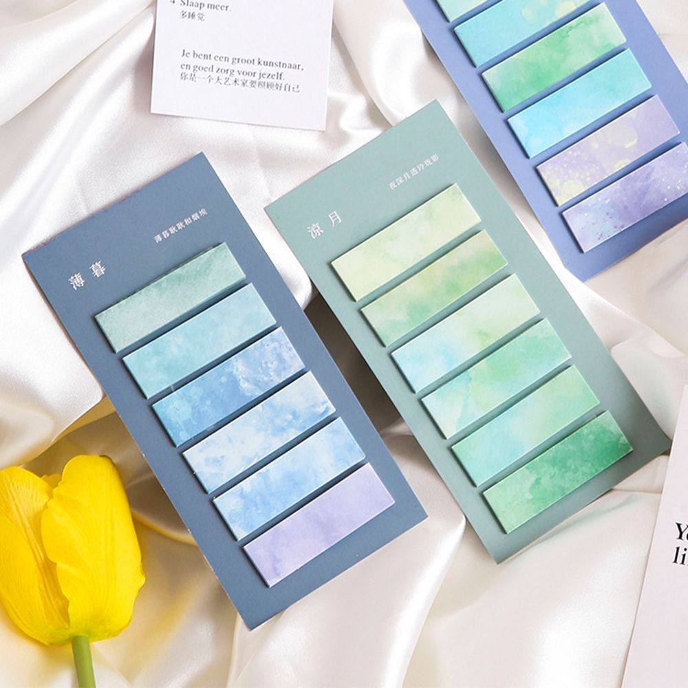 

120 Sheets Morandi Gradient Color Sticky Note Kawaii Posted It Sticky Notes Cute Index Memo Pad