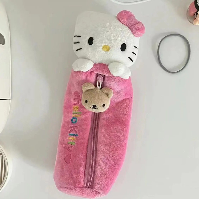 

Kawaii Cartoon Pink Hello Kitty Pencil Bag Cute Kt Cat Pencil Box Student School Stationery Supplies