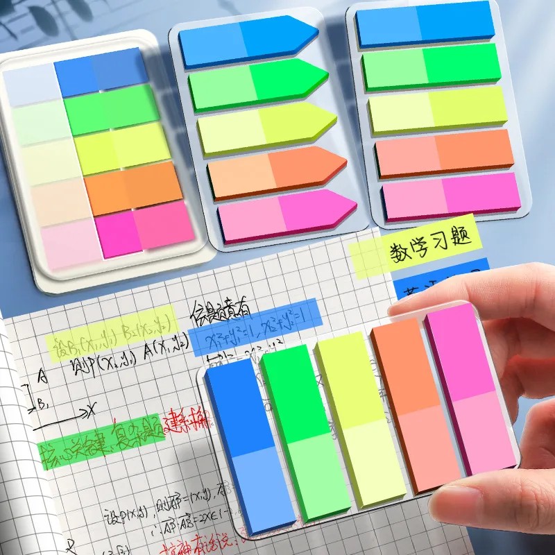

200Pcs Morandi Self Adhesive Memo Pad Book Marker Sticky Notes Writable Index Tabs Flags For Pages