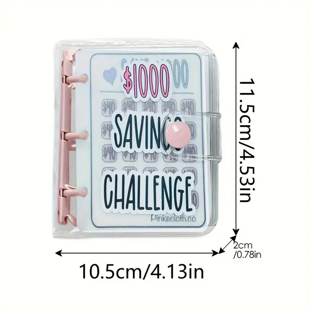 

Savings Challenge Binder 1000 Dollar Savings Challenges Loose-Leaf Book Cash Budget Storage Notebook