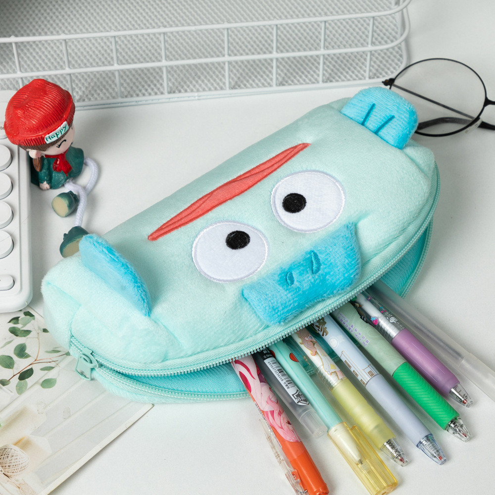 

Large Capacity Cartoon Pen Case Soft Plush Kawaii Pen Bag For Student Creative Funny Pencil Storage