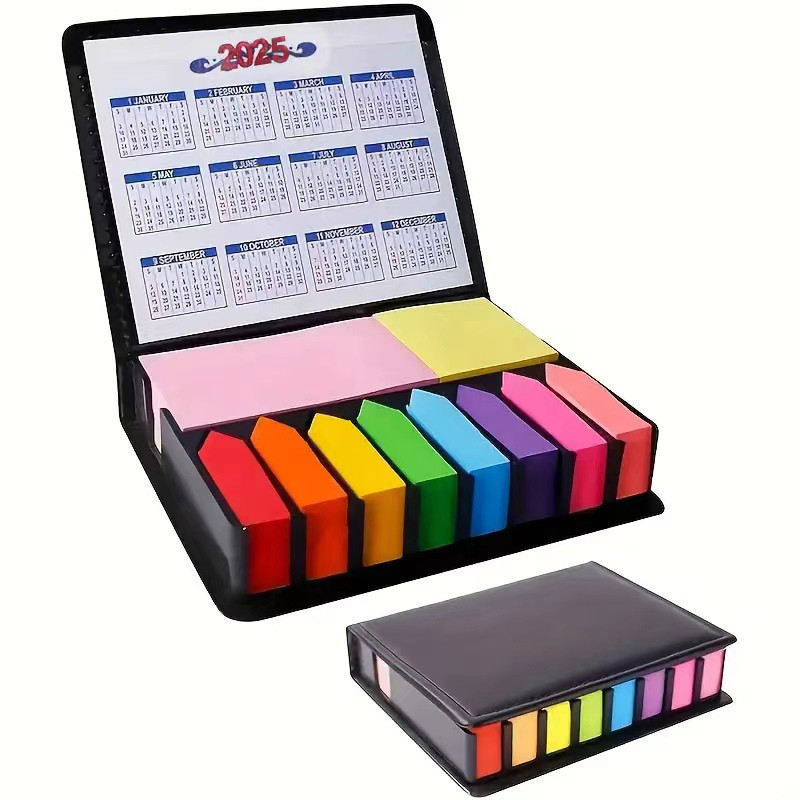 

1 Set Of Colorful Convenience Stickers Organization Multi-Color Stickers Set Leather Packaging Box