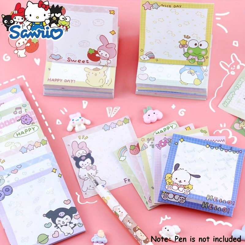 

Miniso 20Pcs Cute Cartoon Sticky Notes Set Kuromi Melody Hellokitty Cinnamoroll Pudding Dog Kawaii