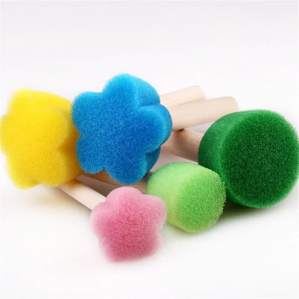 

3Pcs Kids Drawing Toys Kits Diy Sponge Painting Brush Sponge Stamp Stencil Seal Learning Educational