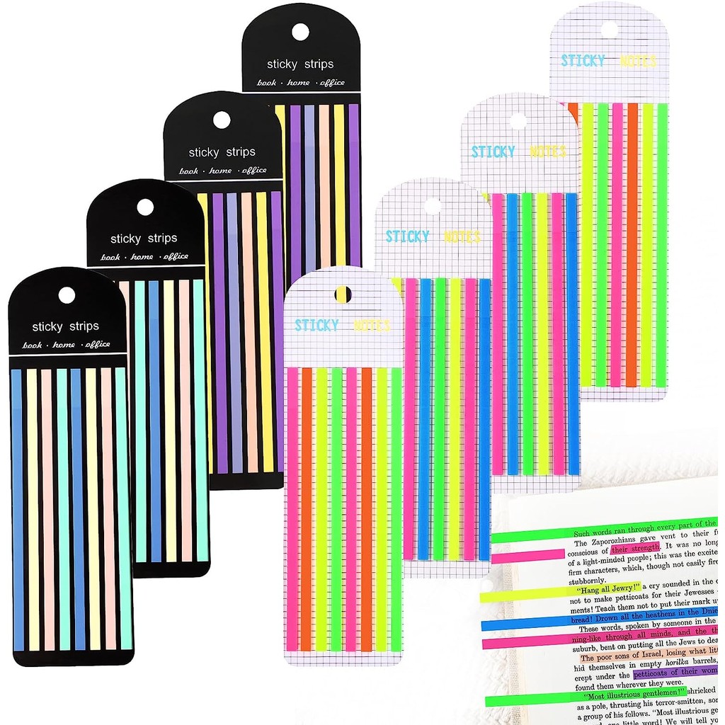 

Highlighter Tape1280 Pcs Long Transparent Highlighter Strips Page Markers Tabs For Annotating Books
