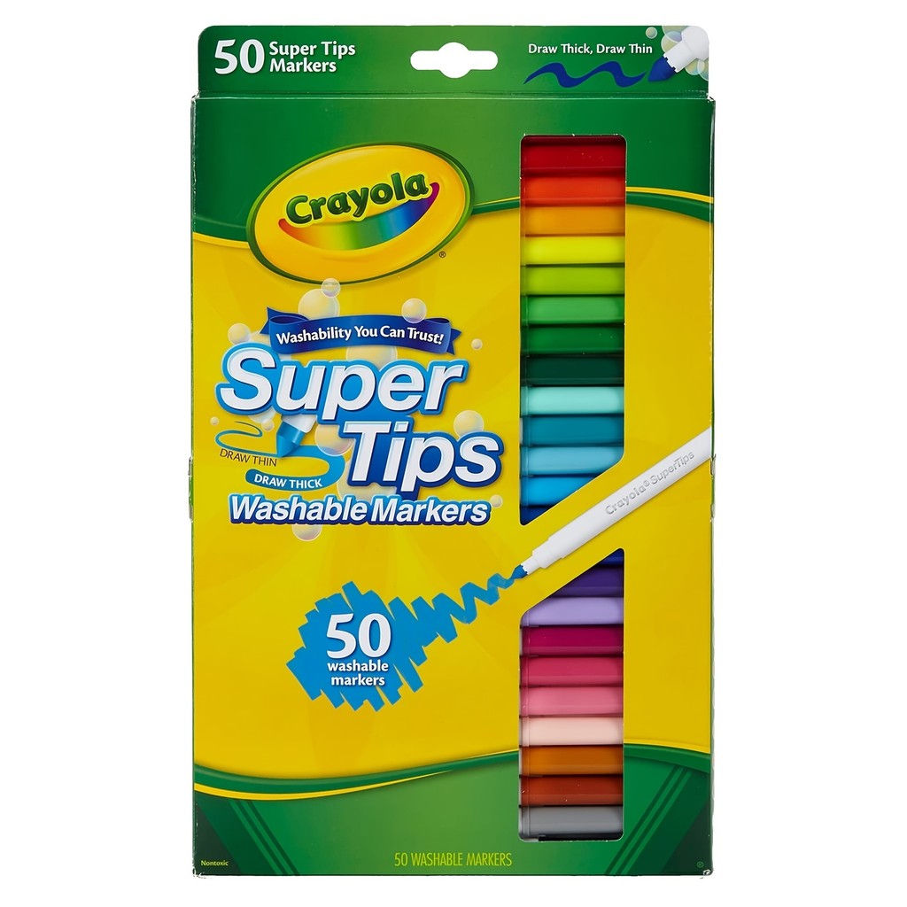 

50Pcs Count Crayola Super Tips Washable Markers For Children