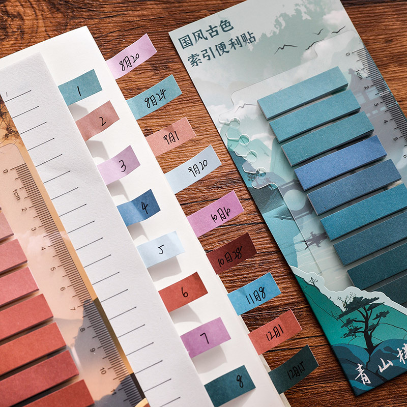 

200 Pcs Index Tabs With Ruler 200 Pieces Sticky Tab Note Page Marker Writable And Repositionable