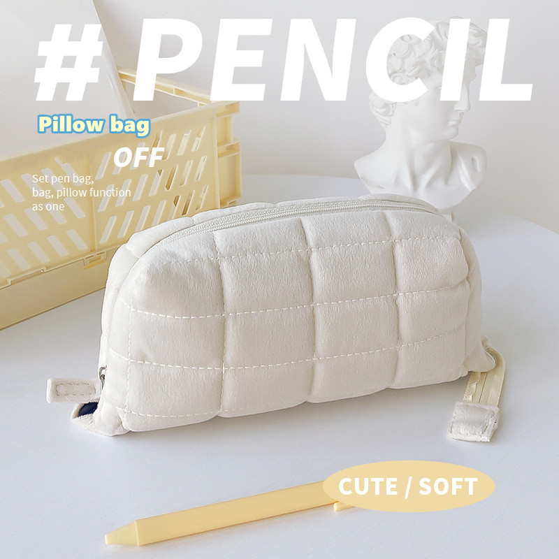 

Cute Pillow Shape Pencil Bag Pen Case Soft Touch Color Storage Pouch For Stationery School Cosmetic