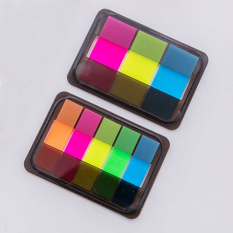 

1Pc Pull Type Box Can Tear Convenient Stickers Fluorescent Label Sticky Notes Transparent Indicator