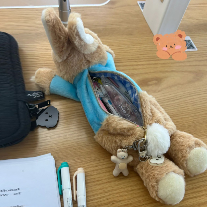 

Cute Plush Rabbit Pencil Case Student Stationery School Supplies Kawaii Doll Back To School Storage