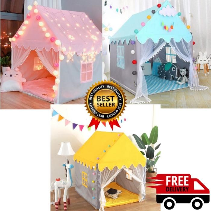 MAINAN TENDA PRINCESS ANAK MODEL RUMAH / TENDA CASTLE / TENDA PRINCESS
