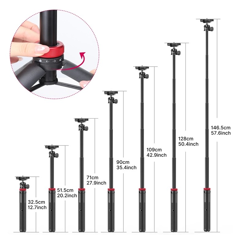 Ulanzi MT-44 Extendable Vlog Tripod 2 in 1 Clip Tripod Mini Ulanzi MT44 Garansi