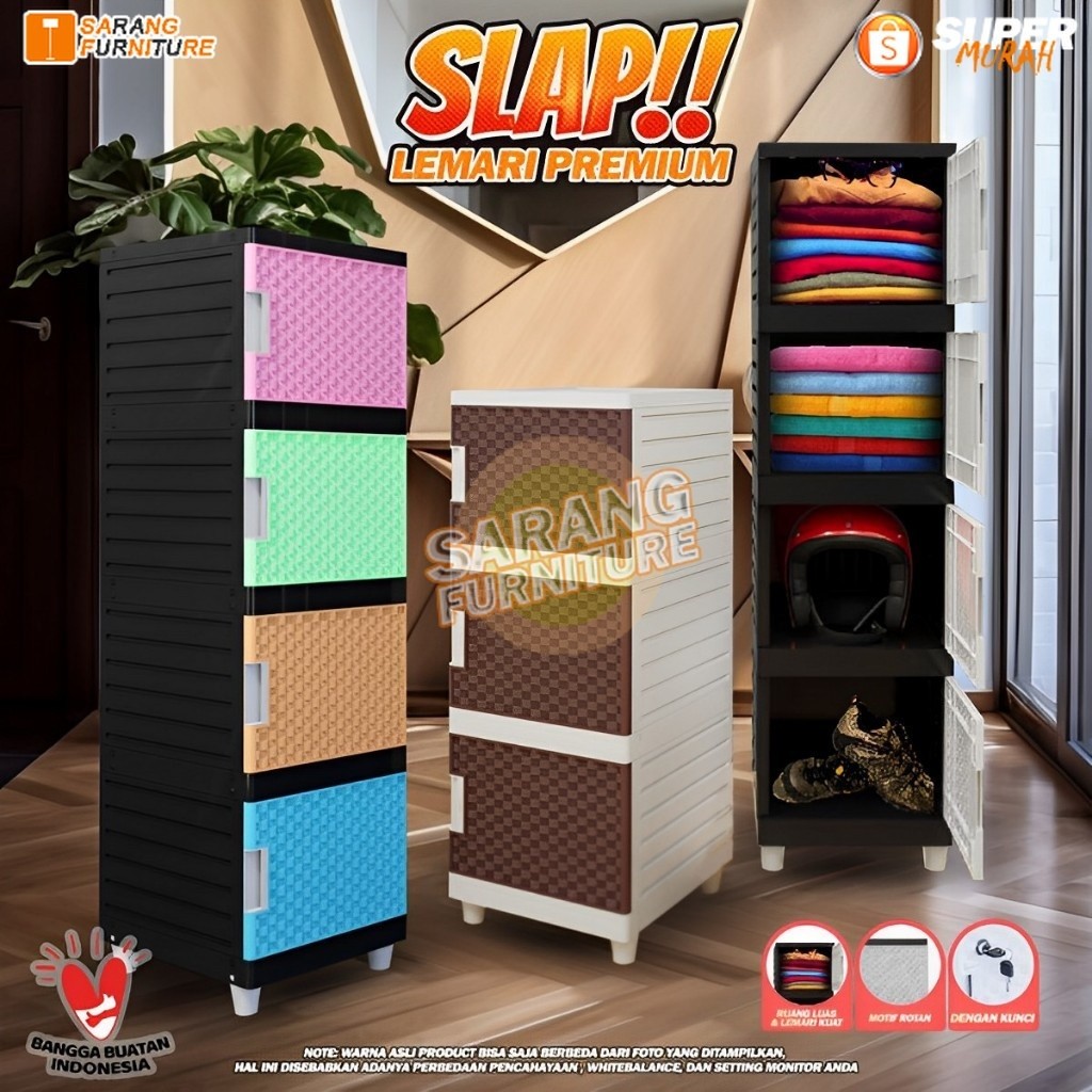 Ruparupa Craft Lemari Pakaian Minimalis Kingdom Slap Kingdom Slap Susun Lemari Plastik Lemari Baju