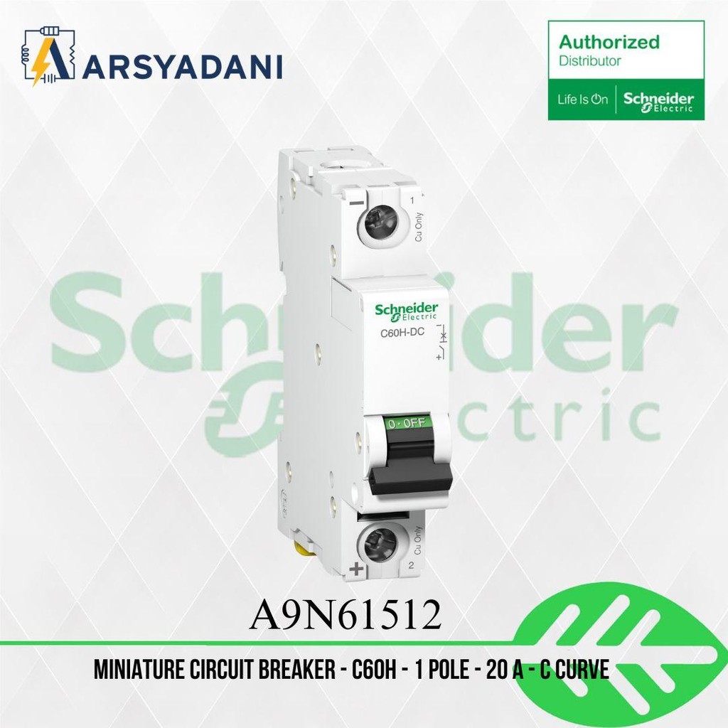 A9N61512 - miniature circuit breaker - C60H - 1 pole - 20 A - C curve mcb  4  amper mcb  listrik mcb