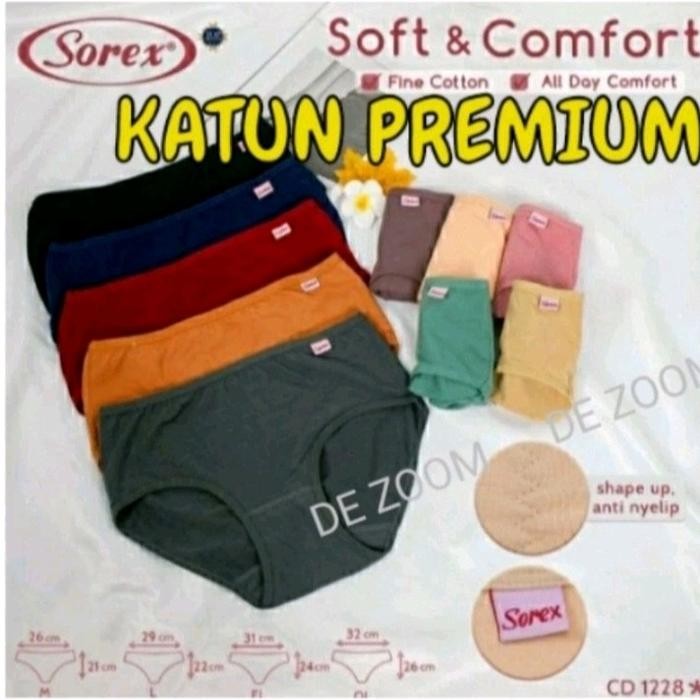Aluna- Celana Dalam Wanita Sorex 1228 Bahan Katun Tetap Bisa Melar Banyak Model Standar